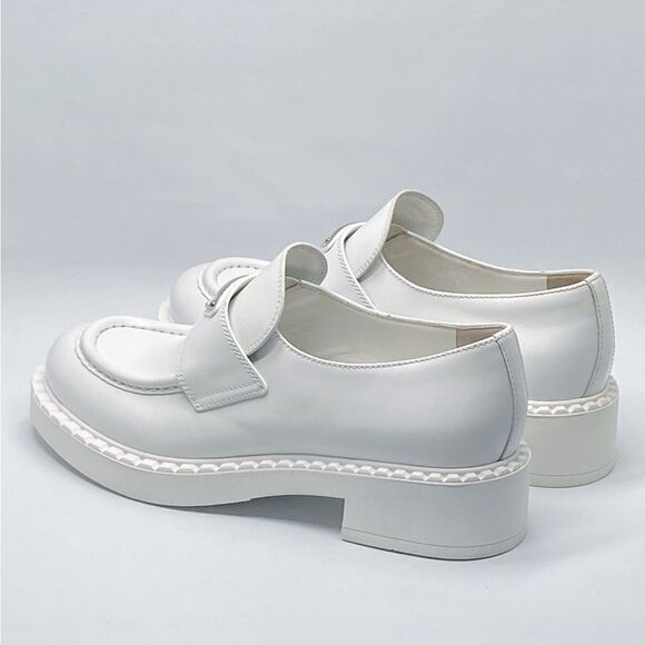 Prada Spazzolato Logo Platform Leather Loafers size 39 - Picture 8 of 14